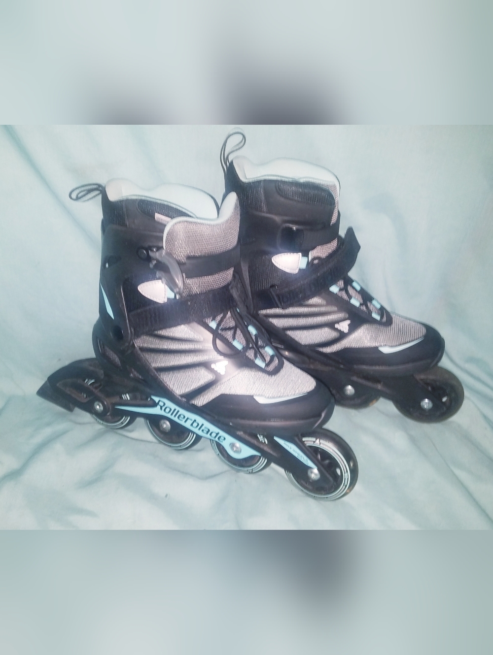 Black and Teal Rollerblade Inline Skates USA Size 8 UK Size 6 Read Description